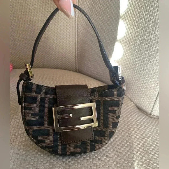 Authentic FENDI Zucca Canvas Micro Handbag - Picture 1 of 13